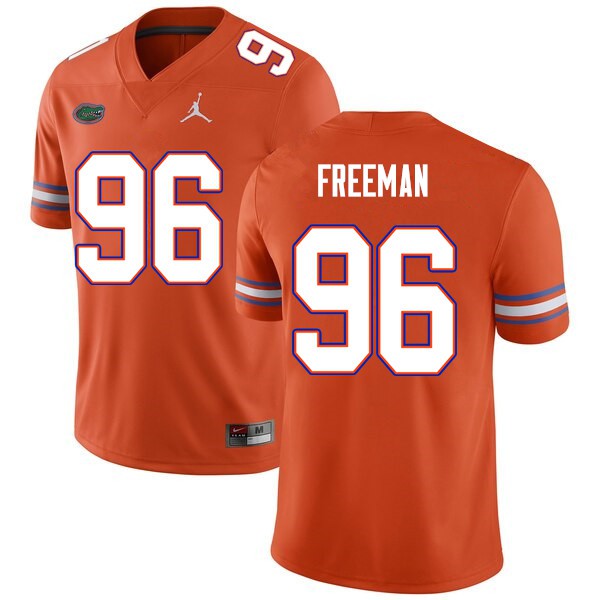 Men #96 Travis Freeman Florida Gators College Football Jersey Orange